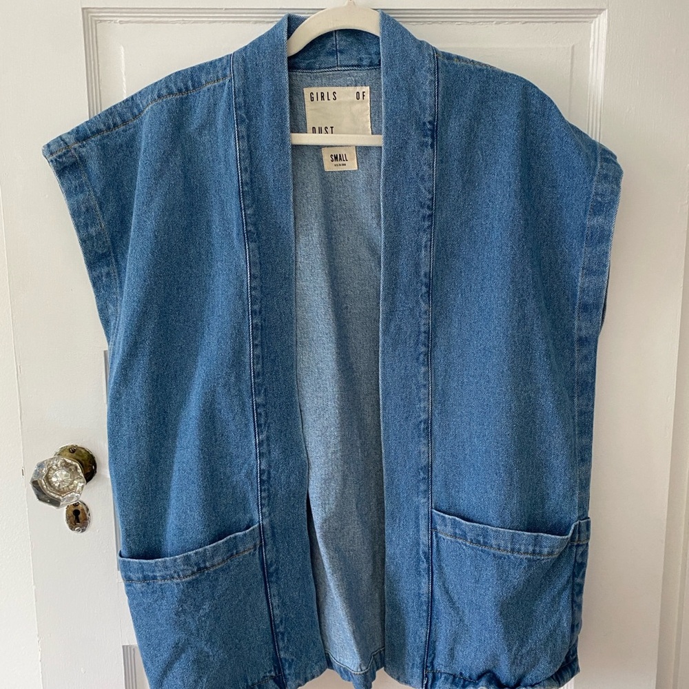 Girls of Dust Denim Vest with Pockets